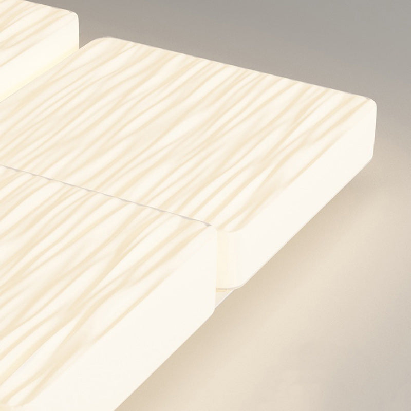Modern Minimalist Rectangular Iron Plastic LED Flush Mount Ceiling Light For Bedroom