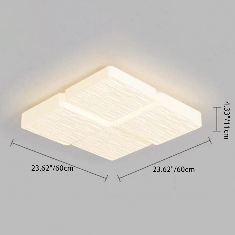 Modern Minimalist Rectangular Iron Plastic LED Flush Mount Ceiling Light For Bedroom