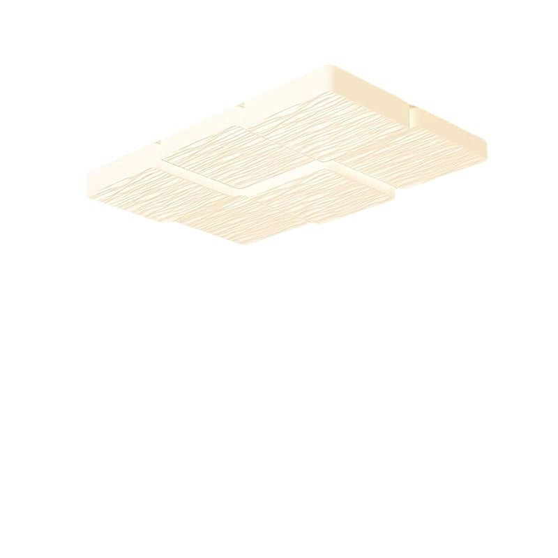 Modern Minimalist Rectangular Iron Plastic LED Flush Mount Ceiling Light For Bedroom