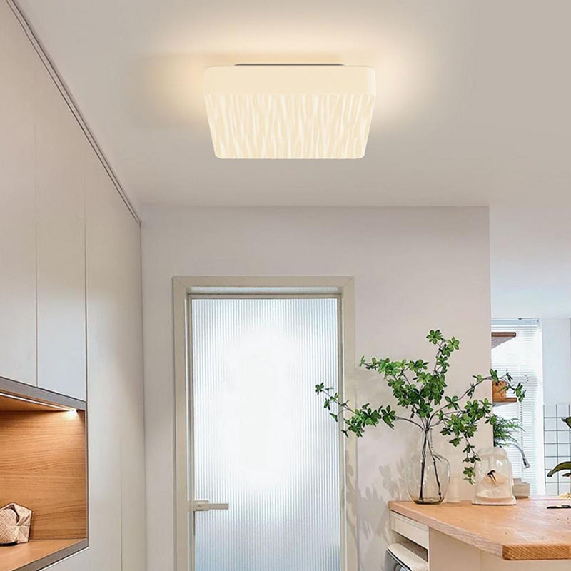 Modern Minimalist Rectangular Iron Plastic LED Flush Mount Ceiling Light For Bedroom