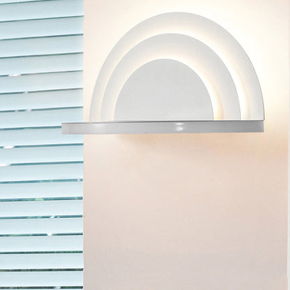 Modern Minimalist Semicircle Iron Acrylic LED Wall Sconce Lamp For Bedroom