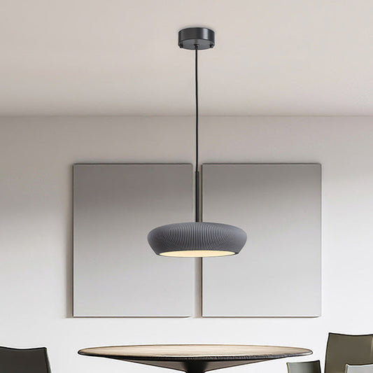 Contemporary Scandinavian Round Iron Plaster LED Pendant Light For Living Room