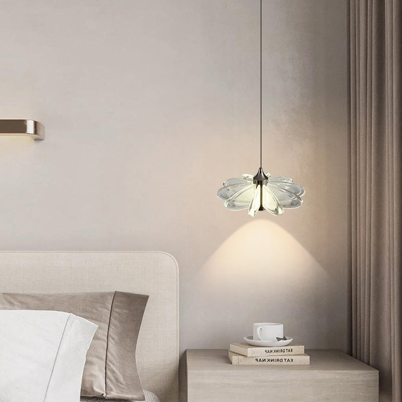 مصباح LED دائري معاصر من الأكريليك والألومنيوم بتصميم بتلات إسكندنافية لغرفة النوم 