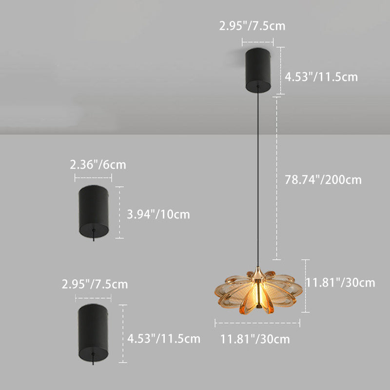 مصباح LED دائري معاصر من الأكريليك والألومنيوم بتصميم بتلات إسكندنافية لغرفة النوم 