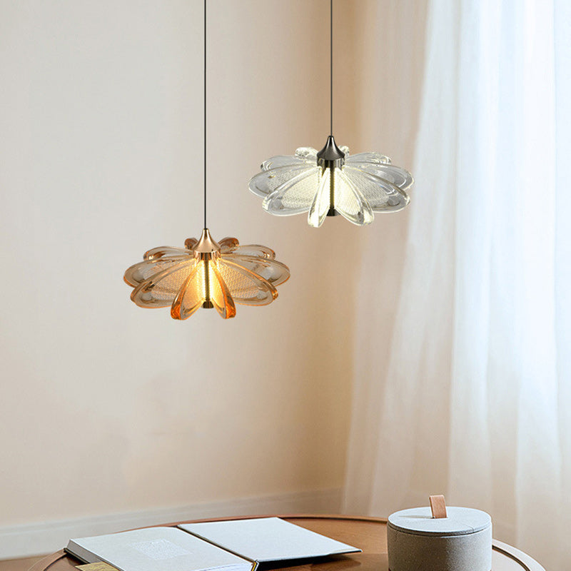 مصباح LED دائري معاصر من الأكريليك والألومنيوم بتصميم بتلات إسكندنافية لغرفة النوم 