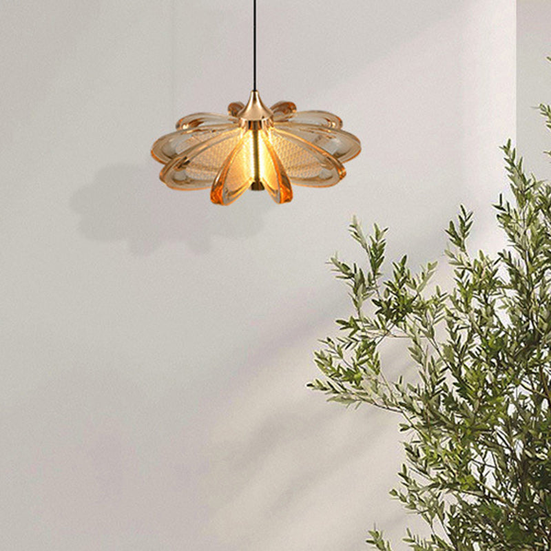مصباح LED دائري معاصر من الأكريليك والألومنيوم بتصميم بتلات إسكندنافية لغرفة النوم 