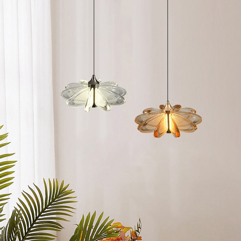 مصباح LED دائري معاصر من الأكريليك والألومنيوم بتصميم بتلات إسكندنافية لغرفة النوم 
