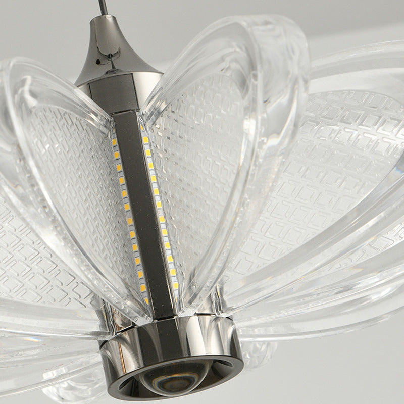 مصباح LED دائري معاصر من الأكريليك والألومنيوم بتصميم بتلات إسكندنافية لغرفة النوم 