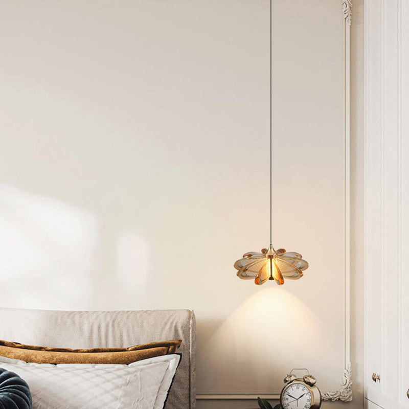 مصباح LED دائري معاصر من الأكريليك والألومنيوم بتصميم بتلات إسكندنافية لغرفة النوم 