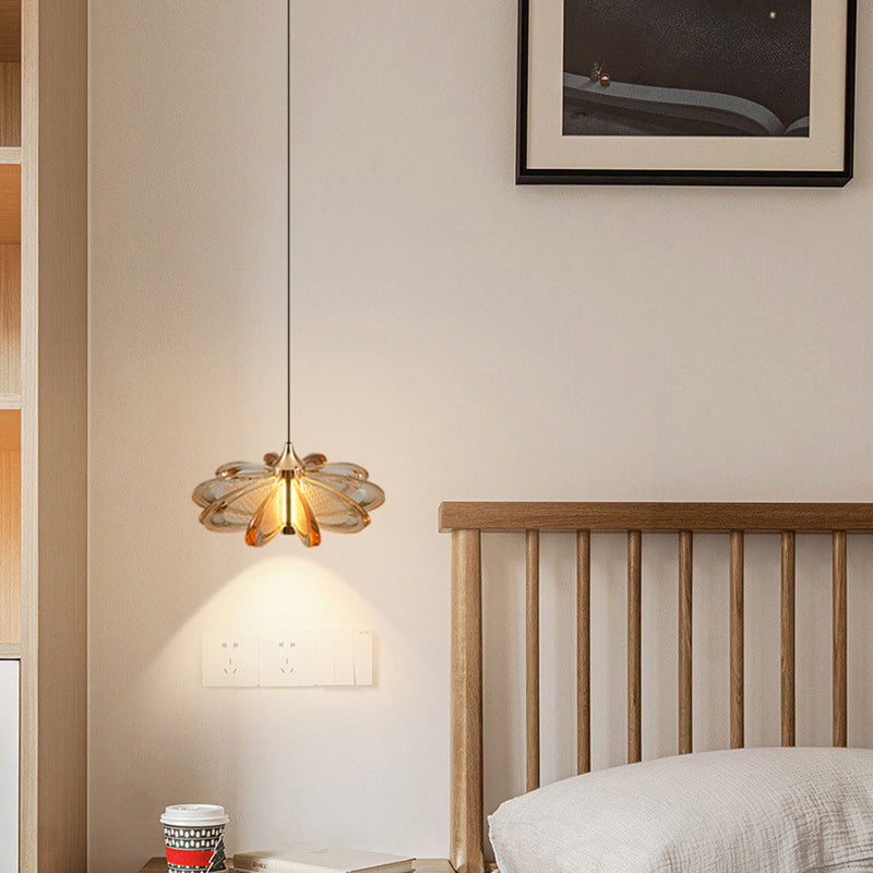 مصباح LED دائري معاصر من الأكريليك والألومنيوم بتصميم بتلات إسكندنافية لغرفة النوم 