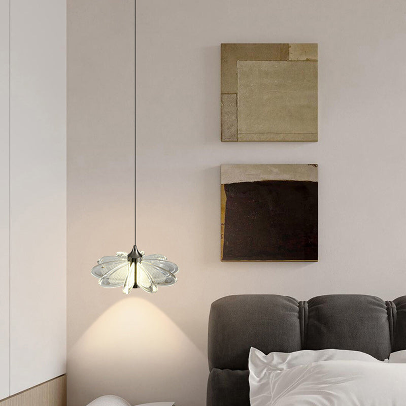 مصباح LED دائري معاصر من الأكريليك والألومنيوم بتصميم بتلات إسكندنافية لغرفة النوم 