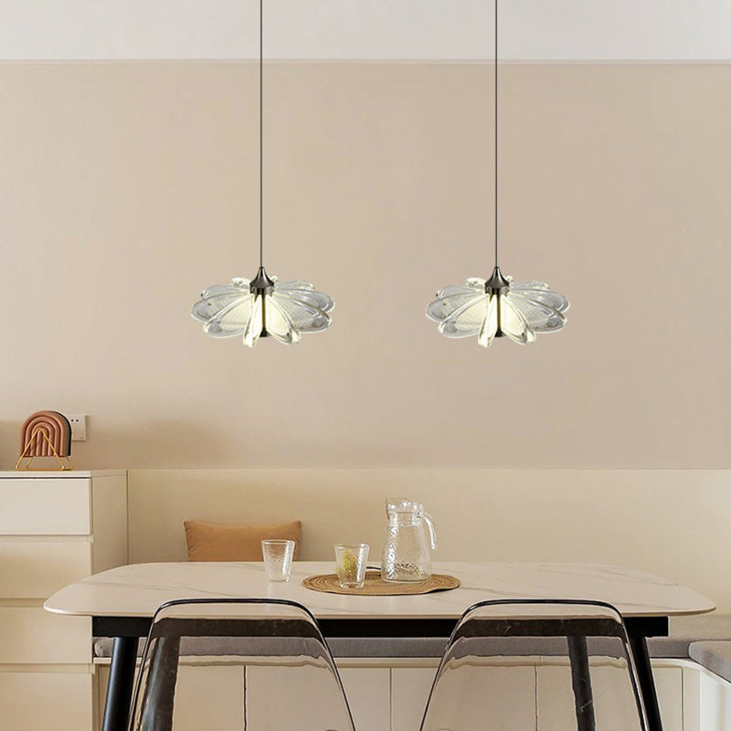مصباح LED دائري معاصر من الأكريليك والألومنيوم بتصميم بتلات إسكندنافية لغرفة النوم 