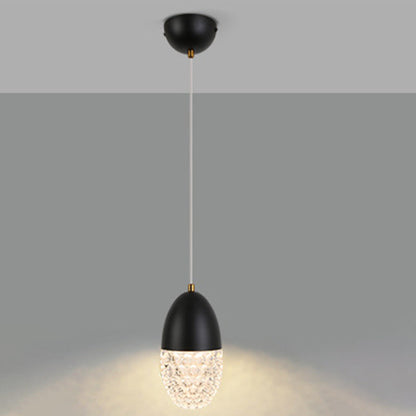 مصباح LED عصري فاخر بيضاوي الشكل مصنوع من المعدن والزجاج لغرفة النوم 