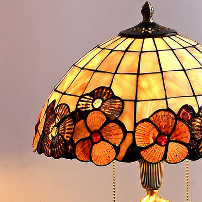 Traditional Vintage Swan Dome Shell Copper 1-Light Table Lamp For Bedroom