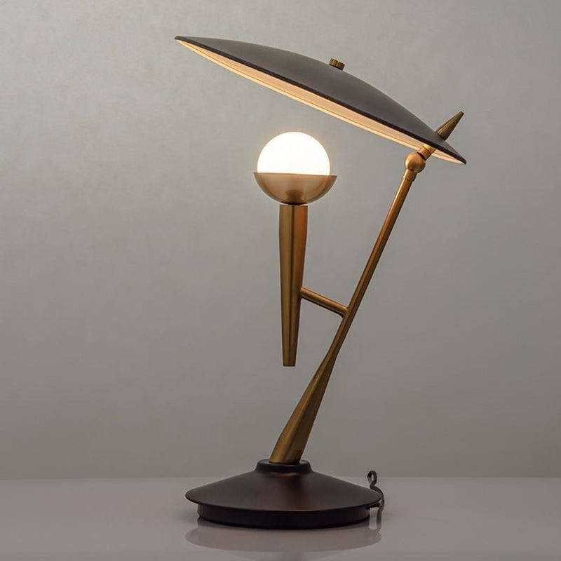 Contemporary Creative Round Iron Metal 1-Light Table Lamp For Bedroom