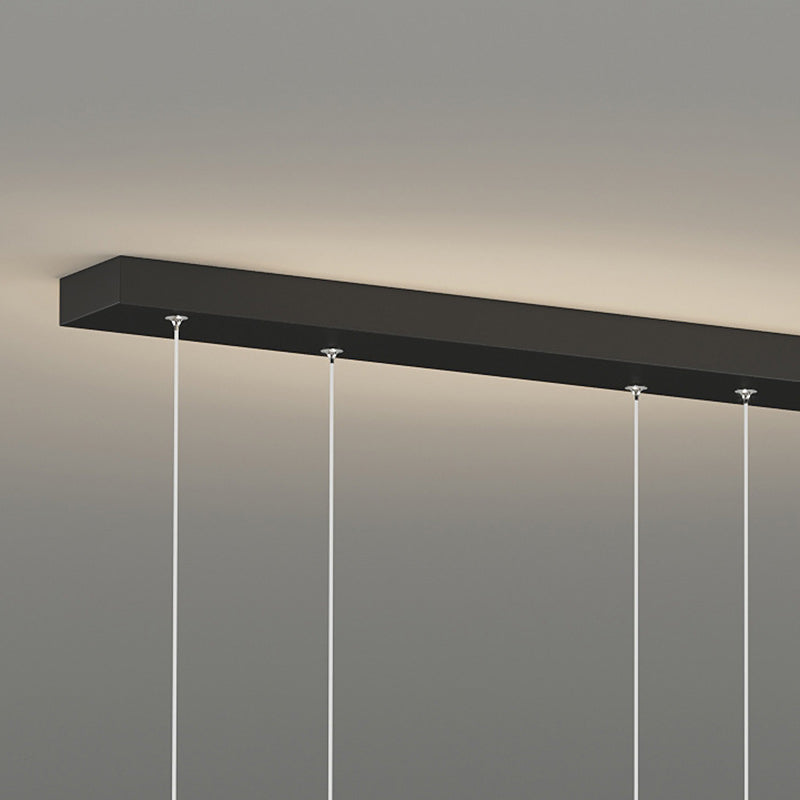 Contemporary Creative Curve Iron Aluminum Silicone Acrylic LED Chandelier Island Light For Dining Room