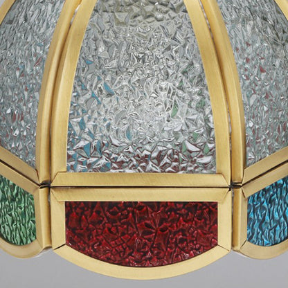 Modern Art Deco Dome Iron Copper Glass 1-Light Melting Wax Table Lamp For Bedroom