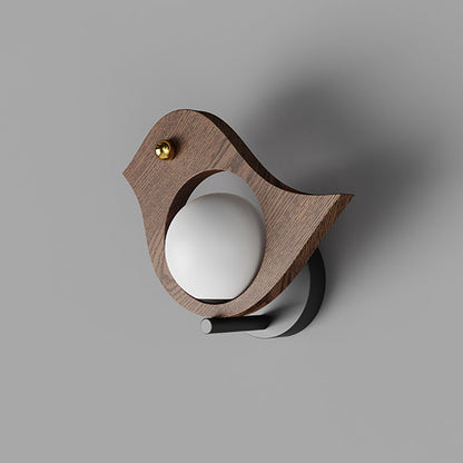 Contemporary Creative Animal Solid Wood Plastic LED Wall Sconce Lamp For Bedroom