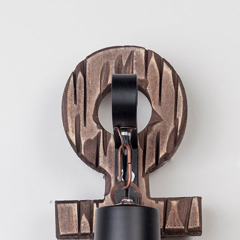 Traditional Vintage Boat Anchor Iron Solid Wood 1-Light Wall Sconce Lamp For Hallway