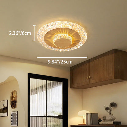 Modern Luxury Flower Round Iron Aluminum Acrylic LED Flush Mount Ceiling Light For Living Room