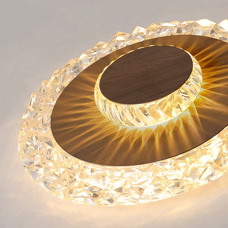 Modern Luxury Flower Round Iron Aluminum Acrylic LED Flush Mount Ceiling Light For Living Room