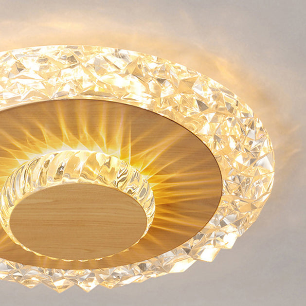 Modern Luxury Flower Round Iron Aluminum Acrylic LED Flush Mount Ceiling Light For Living Room