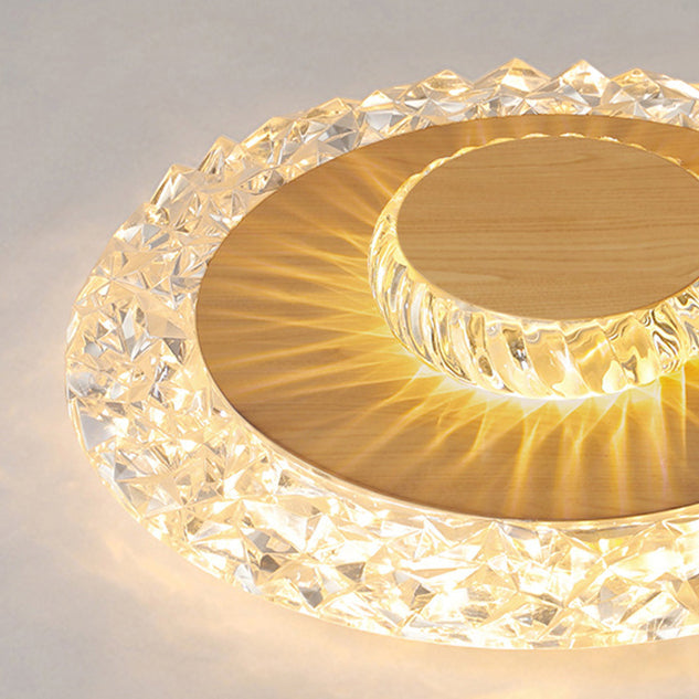 Modern Luxury Flower Round Iron Aluminum Acrylic LED Flush Mount Ceiling Light For Living Room