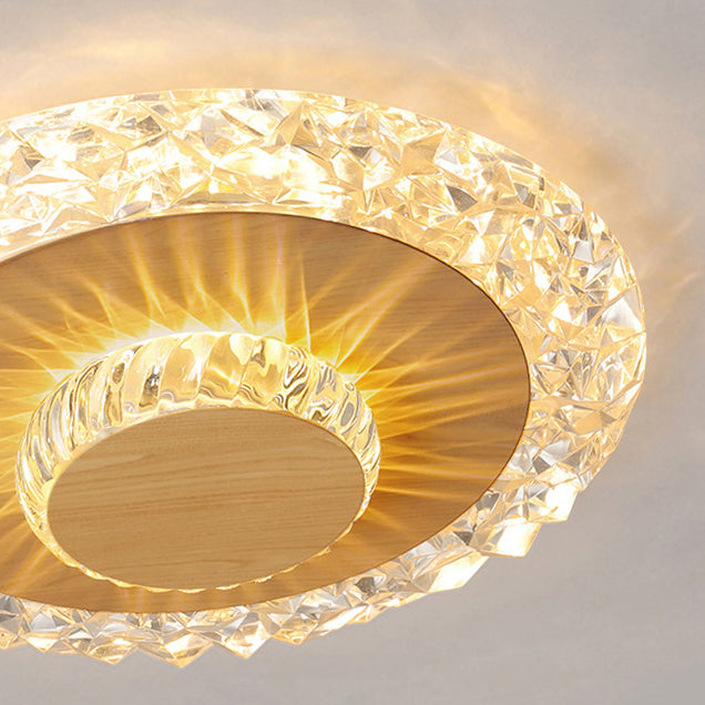 Modern Luxury Flower Round Iron Aluminum Acrylic LED Flush Mount Ceiling Light For Living Room