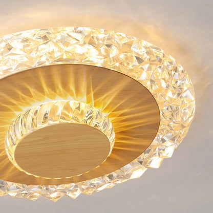 Modern Luxury Flower Round Iron Aluminum Acrylic LED Flush Mount Ceiling Light For Living Room
