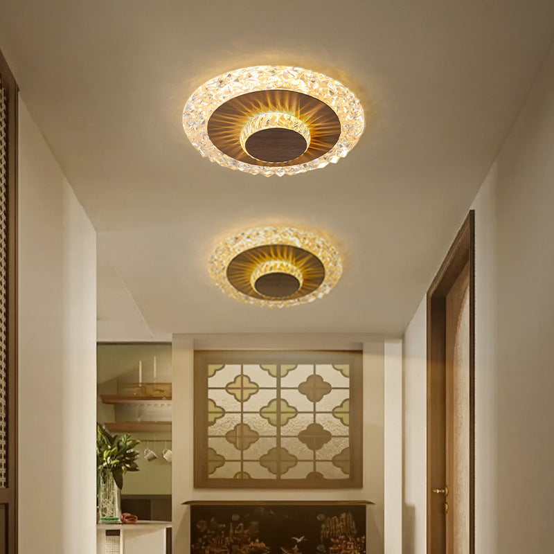 Modern Luxury Flower Round Iron Aluminum Acrylic LED Flush Mount Ceiling Light For Living Room