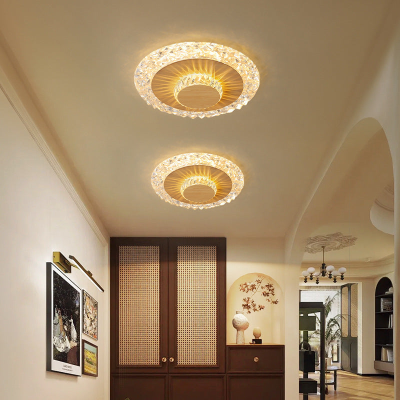 Modern Luxury Flower Round Iron Aluminum Acrylic LED Flush Mount Ceiling Light For Living Room