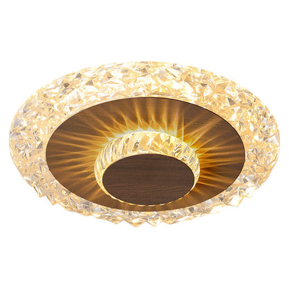 Modern Luxury Flower Round Iron Aluminum Acrylic LED Flush Mount Ceiling Light For Living Room