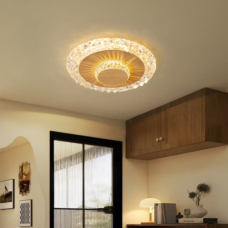 Modern Luxury Flower Round Iron Aluminum Acrylic LED Flush Mount Ceiling Light For Living Room