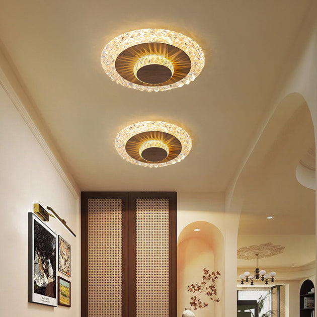 Modern Luxury Flower Round Iron Aluminum Acrylic LED Flush Mount Ceiling Light For Living Room