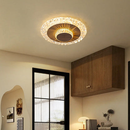 Modern Luxury Flower Round Iron Aluminum Acrylic LED Flush Mount Ceiling Light For Living Room