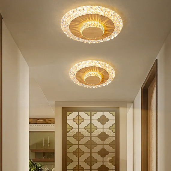 Modern Luxury Flower Round Iron Aluminum Acrylic LED Flush Mount Ceiling Light For Living Room
