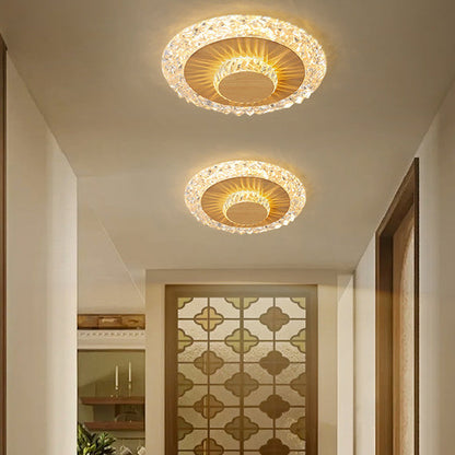 Modern Luxury Flower Round Iron Aluminum Acrylic LED Flush Mount Ceiling Light For Living Room