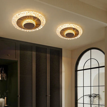 Modern Luxury Flower Round Iron Aluminum Acrylic LED Flush Mount Ceiling Light For Living Room