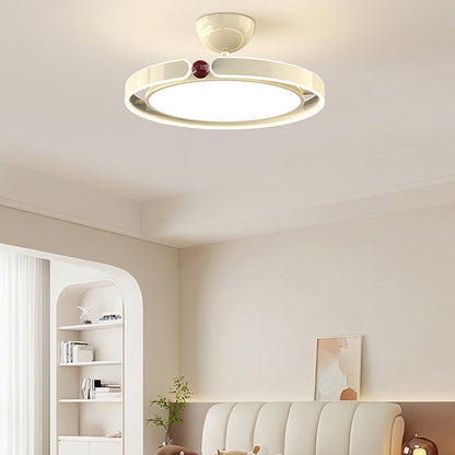 Modern Minimalist Round Iron Aluminum Acrylic LED Semi-Flush Mount Ceiling Light For Bedroom