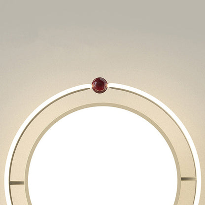 Modern Minimalist Round Iron Aluminum Acrylic LED Semi-Flush Mount Ceiling Light For Bedroom