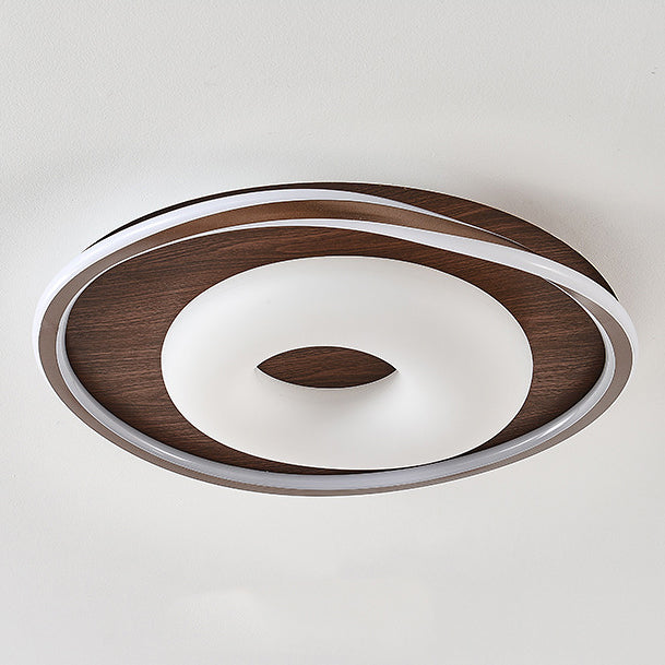 Traditional Vintage Round Iron Aluminum Plastic LED Flush Mount Ceiling Light For Bedroom