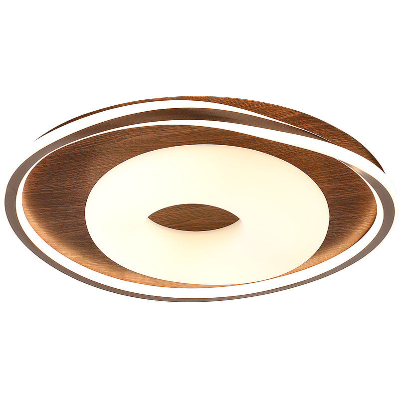 Traditional Vintage Round Iron Aluminum Plastic LED Flush Mount Ceiling Light For Bedroom