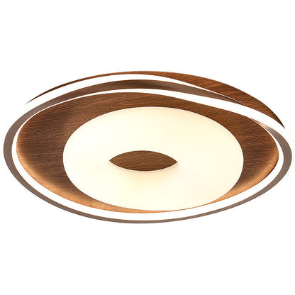 Traditional Vintage Round Iron Aluminum Plastic LED Flush Mount Ceiling Light For Bedroom