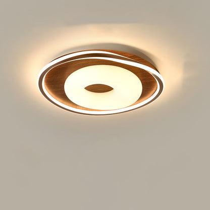 Traditional Vintage Round Iron Aluminum Plastic LED Flush Mount Ceiling Light For Bedroom
