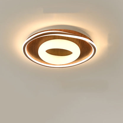 Traditional Vintage Round Iron Aluminum Plastic LED Flush Mount Ceiling Light For Bedroom