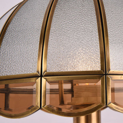 Traditional European Dome Brass Glass 1-Light Table Lamp For Bedroom