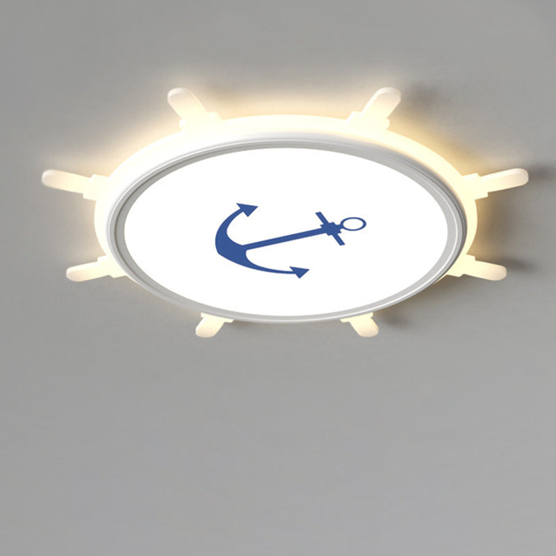 Contemporary Creative Kids Cartoon Panda Iron Aluminum Acrylic LED Flush Mount Ceiling Light For Bedroom