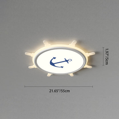 Contemporary Creative Kids Cartoon Panda Iron Aluminum Acrylic LED Flush Mount Ceiling Light For Bedroom