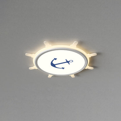 Contemporary Creative Kids Cartoon Panda Iron Aluminum Acrylic LED Flush Mount Ceiling Light For Bedroom