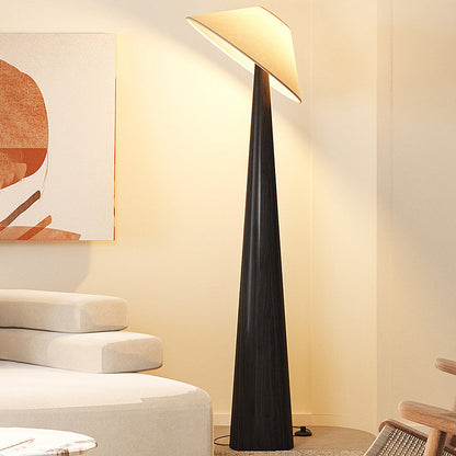 Traditional Vintage Cone Fabric Iron 1-Light Standing Floor Lamp For Living Room